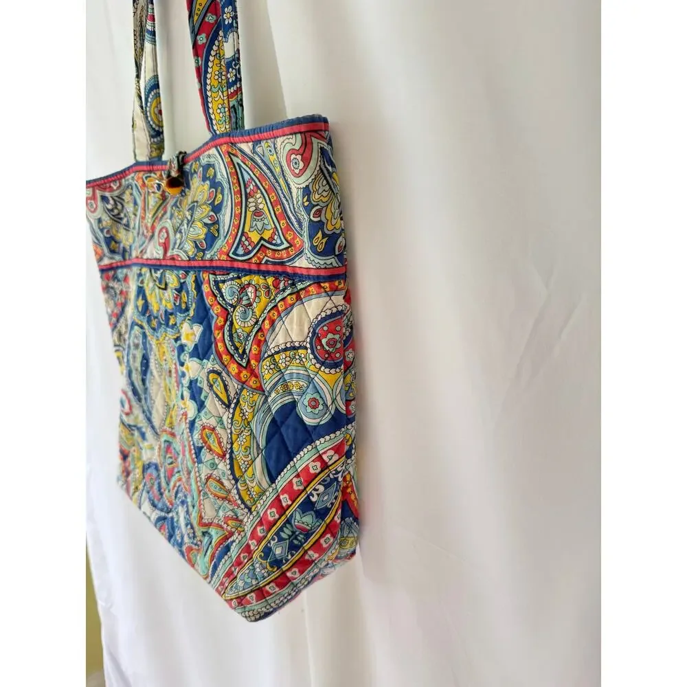 Vera Bradley Shoulder Bag Wallet Set Marina Paisley Quilted Retired Print Purse - Picture 3 of 11